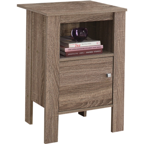 Accent Table or Nightstand with Storage in Dark Taupe